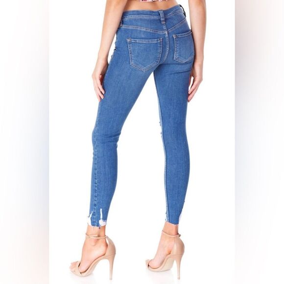 Free People Women’s Distressed Regular Fit Skinny Jeans Sz 27 - Picture 3 of 10